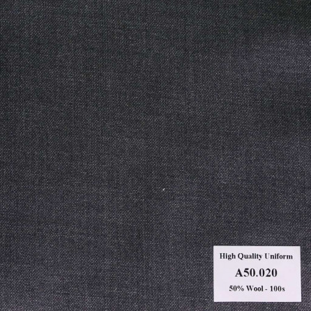 A50.020 Kevinlli V1 - Vải Suit 50% Wool - Xám Trơn